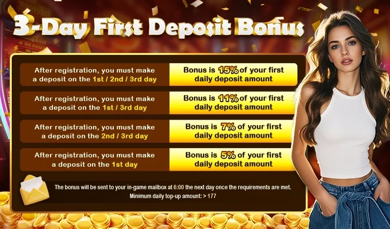 3-Day First Deposit Bonus